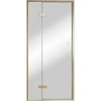 Balmani Senses Design porte pivotante à gauche 100 cm x 210 cm verre Miroir Reflex, Profil Brushed Champagne Gold, coating inclus