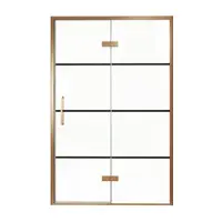 Balmani Senses Design porte pivotante à droite 140 cm x 210 cm verre Lined, Profil Brushed Rosegold
