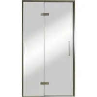 Balmani Senses Design porte pivotante à gauche 120 cm x 210 cm verre Miroir Reflex, Profil Brushed GunMetal, coating inclus