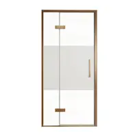 Balmani Senses Design porte pivotante à gauche 100 cm x 210 cm verre transparent avec bande matte, Profil Brushed Rosegold