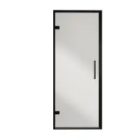 Balmani Senses Design porte pivotante à gauche 90 cm x 210 cm verre Miroir Reflex, Profil noir, coating inclus