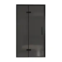 Balmani Senses Design porte pivotante à gauche 120 cm x 210 cm verre fumé, Profil noir, coating inclus