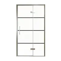 Balmani Senses Design porte pivotante à droite 120 cm x 210 cm verre Lined, Profil Brushed GunMetal