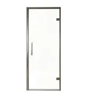 Balmani Senses Design porte pivotante à droite 90 cm x 210 cm verre transparent, Profil Brushed GunMetal