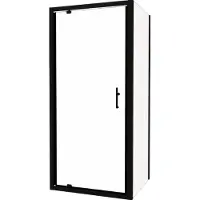 Linie Cadiz paroi de douche avec porte pivotante et paroi latérale fixe, 80 x 80 cm, verre transparent, profil noir
