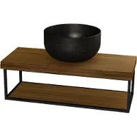 Balmani Life Edge Mini lave-mains suspendu 55 x 22,5 cm avec Bowl en granite aiguisé avec frame noir