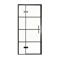 Balmani Senses Design porte pivotante à gauche 100 cm x 210 cm verre Lined, Profil noir