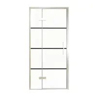 Balmani Senses Design porte pivotante à gauche 100 cm x 210 cm verre Lined, Profil Brushed CoolMetal, coating inclus