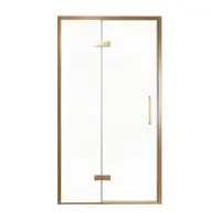 Balmani Senses Design porte pivotante à gauche 120 cm x 210 cm verre transparent, Profil Brushed Rosegold, coating inclus