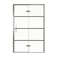 Balmani Senses Design porte pivotante à droite 140 cm x 210 cm verre Lined, Profil Brushed GunMetal