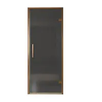Balmani Senses Design porte pivotante à droite 90 cm x 210 cm verre fumé, Profil Brushed Rosegold