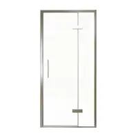 Balmani Senses Design porte pivotante à droite 100 cm x 210 cm verre transparent, Profil Brushed GunMetal, coating inclus