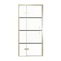 Balmani Senses Design porte pivotante à gauche 100 cm x 210 cm verre Lined, Profil Brushed Champagne Gold