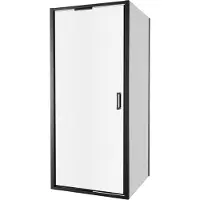 Luca Varess Vidor In paroi de douche avec porte pivotante et paroi latérale fixe 90 x 90 cm verre transparent profil noir mat