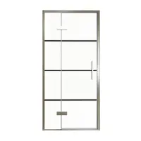 Balmani Senses Design porte pivotante à gauche 100 cm x 210 cm verre Lined, Profil Brushed GunMetal