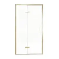 Balmani Senses Design porte pivotante à gauche 120 cm x 210 cm verre transparent, Profil Brushed Champagne Gold, coating inclus