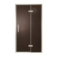 Balmani Senses Design porte pivotante à droite 120 cm x 210 cm verre Bronze, Profil Brushed CoolMetal, coating inclus