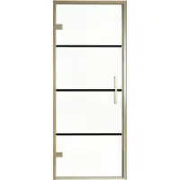 Balmani Senses Design porte pivotante à gauche 90 cm x 210 cm verre Lined, Profil Brushed Champagne Gold