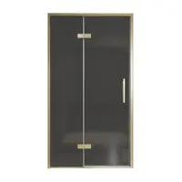 Balmani Senses Design porte pivotante à gauche 120 cm x 210 cm verre fumé, Profil Brushed Champagne Gold