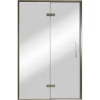 Balmani Senses Design porte pivotante à gauche 140 cm x 210 cm verre Miroir Reflex, Profil Brushed GunMetal, coating inclus
