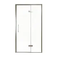 Balmani Senses Design porte pivotante à droite 120 cm x 210 cm verre transparent, Profil Brushed GunMetal