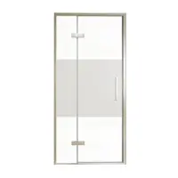 Balmani Senses Design porte pivotante à gauche 100 cm x 210 cm verre transparent avec bande matte, Profil Brushed CoolMetal, coating inclus