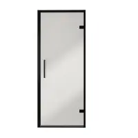 Balmani Senses Design porte pivotante à droite 90 cm x 210 cm verre Miroir Reflex, Profil noir, coating inclus