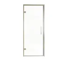 Balmani Senses Design porte pivotante à gauche 90 cm x 210 cm verre transparent, Profil Brushed CoolMetal, coating inclus