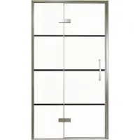 Balmani Senses Design porte pivotante à gauche 120 cm x 210 cm verre Lined, Profil Brushed GunMetal