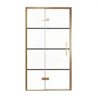 Balmani Senses Design porte pivotante à gauche 120 cm x 210 cm verre Lined, Profil Brushed Rosegold