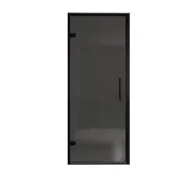 Balmani Senses Design porte pivotante à gauche 90 cm x 210 cm verre fumé, Profil noir