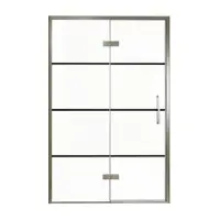 Balmani Senses Design porte pivotante à gauche 140 cm x 210 cm verre Lined, Profil Brushed GunMetal