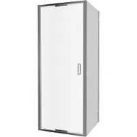 Luca Varess Vidor In paroi de douche avec porte pivotante et paroi latérale fixe 80 x 80 cm verre transparent profil chrome brillant
