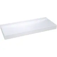 Balmani Wave lavabo simple pour 2 trous de robinet Solid Surface mat 135 x 55 cm
