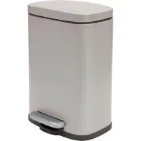 Spirella poubelle cosmétique 12 litres en inox avec abaissement automatique et seau intérieur "Akira" Salle de bain Poubelle Softclose taupe matt