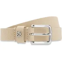 HUGO Ceinture en cuir suédé avec garniture à passant logoté empilé