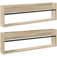 vidaXL Étagère à magazines 2 pcs Chêne Sonoma 100 x 12 x 30 cm Matériau dérivé du bois