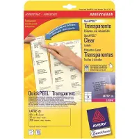 Avery L4772 - 42.3 x 99.1 mm 300 unités (25 feuille(s) x 12) étiquettes d'adresses transparentes