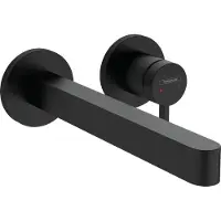 Hansgrohe Finoris Mitigeur lavabo monotrou encastré pour montage mural avec bec 22,8 cm, noir mat