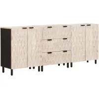 vidaXL Buffet 3 pièces Surface blanche délavée 180 x 33 x 75 cm