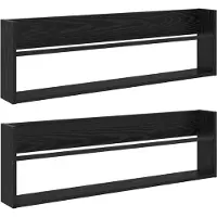 vidaXL Étagère à magazines 2 pcs Noir imitation chêne 100 x 12 x 30 cm