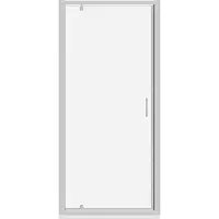 Luca Varess Vidor porte pivotante 90 x 190 cm verre transparent profil chrome brillant