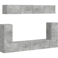 vidaXL Ensemble de meubles TV mural 5 pcs Béton Gris Bois composite