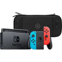 Nintendo Switch Rouge/Bleu + BlueBuilt Housse de Protection