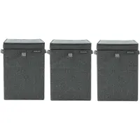 Brabantia Corbeilles à Linge Pepper Black Lot de 3