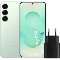 Samsung Galaxy S25 128 Go Menthe 5G + Chargeur 25 Watts Noir