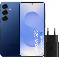 Samsung Galaxy S25 128 Go Bleu Foncé 5G + Chargeur 25 Watts Noir