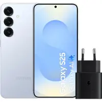Samsung Galaxy S25 128 Go Bleu Clair 5G + Chargeur 25 Watts Noir