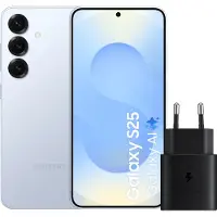 Samsung Galaxy S25 256 Go Bleu Clair 5G + Chargeur 25 Watts Noir