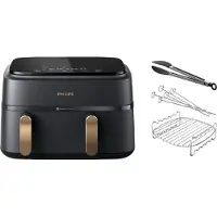 Philips 3000 Series Dual Basket NA352/00 + Set de Cuisson Double Niveau
